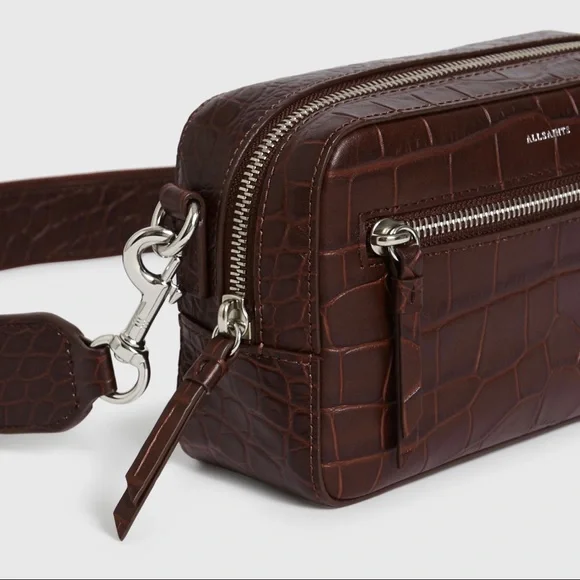 Allsaints Bumbag Crocodile Embossed Crossbody Bag - Picture 2 of 4
